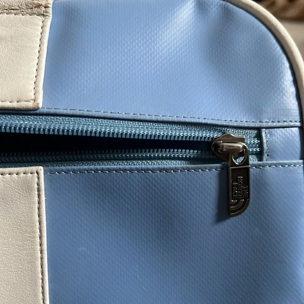 Very Rare Vintage 90s The North Face Weekend Bag light blue with ivory accents